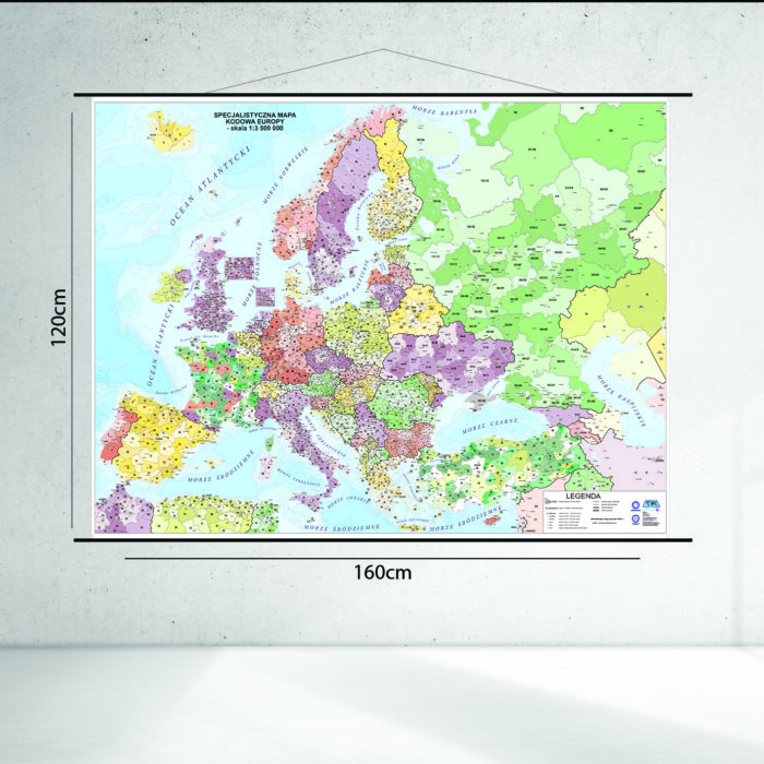 Specjalistyczna mapa kodowa Europy 120 x 160