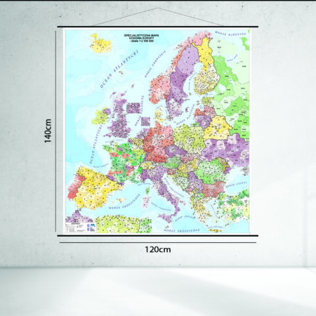Specjalistyczna mapa kodowa Europy 120 x 140