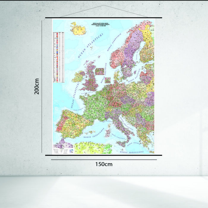 Specjalistyczna mapa kodowo-drogowa Europy 200 x 150