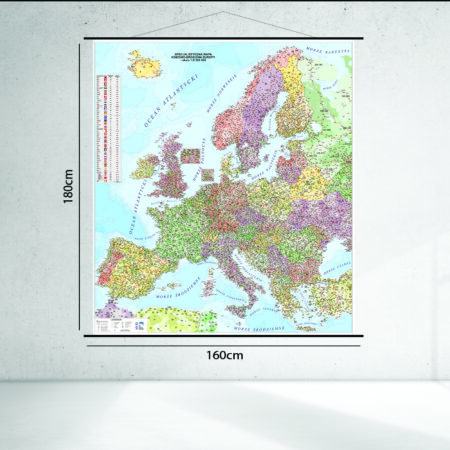 Specjalistyczna mapa kodowo-drogowa Europy 180 x 160