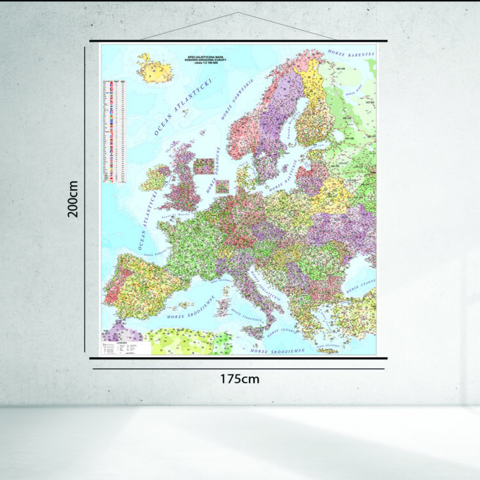 Specjalistyczna mapa kodowo-drogowa Europy 200 x 175