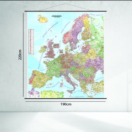 Specjalistyczna mapa kodowo-drogowa Europy 220 x 190