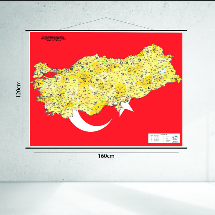 Specjalistyczna mapa kodowo-drogowa Turcji 120 x 160